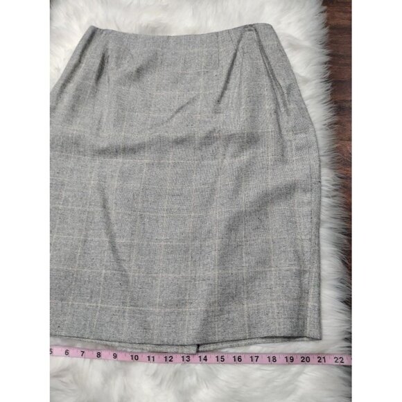 NWT VTG Linda Allard Ellen Tracy Silk Plaid Mini Skirt Black White Women's 14 - Picture 12 of 13